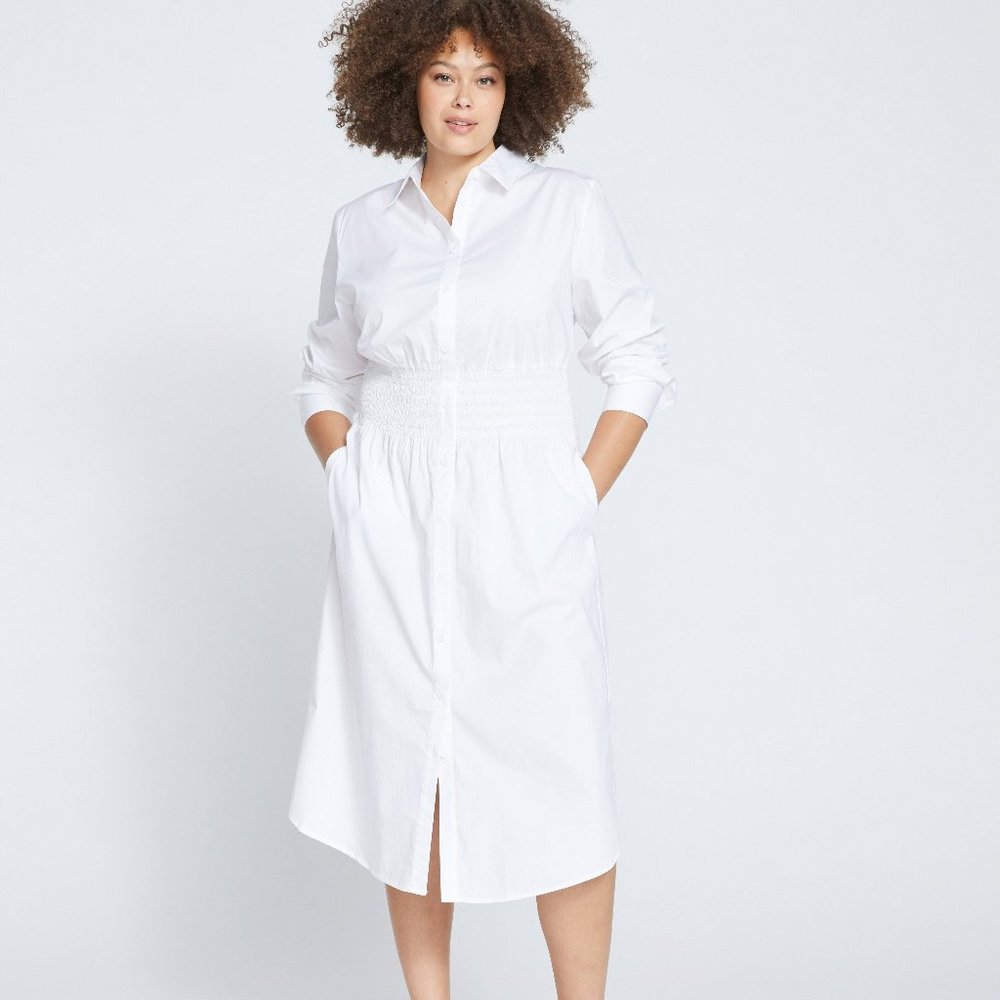 Universal Standard Hamptons Smocked Shirtdress L (22-24)